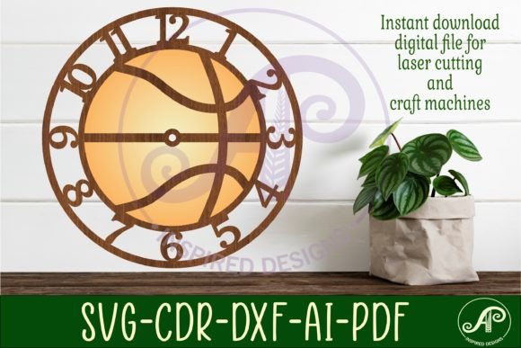 Basketball Wall Clock Laser Cut Files