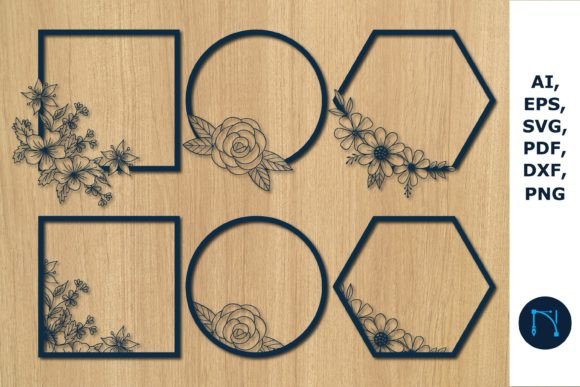 Beautiful Floral Frames for Laser Cutting Projects
