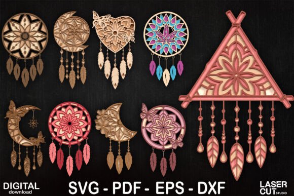 Boho Dreamcatcher Laser Cut Bundle: Creative Décor Designs