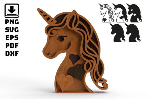 Cute UNICORN Layered 3D: A Versatile Digital Design Asset