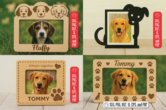 Dog Photo Frame Laser Cut SVG Bundle