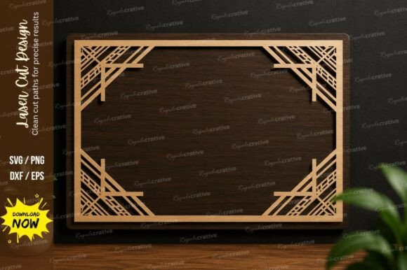 Geometric Rectangle Frame Laser Cut SVG