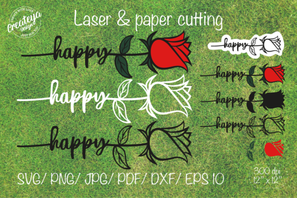 Happy Rose Flower Laser: A Versatile Design Asset