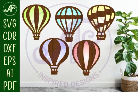Hot Air Balloon Laser Cut Outs SVG File