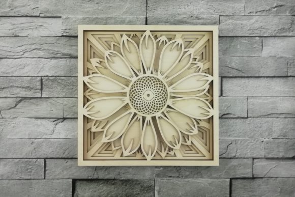 Layered Sunflower Mandala Cut File for Laser Projects