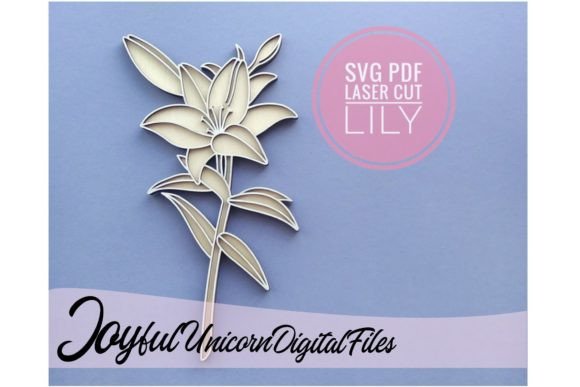 Lily SVG Laser Cut Flower: Elegant Digital Craft Design