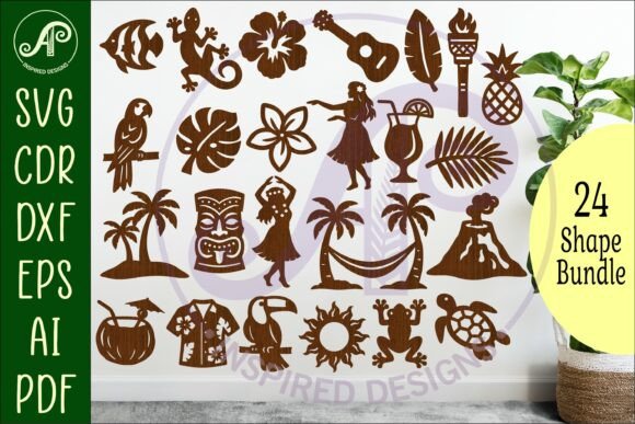 Tropical Silhouette Shapes X 25 Bundle