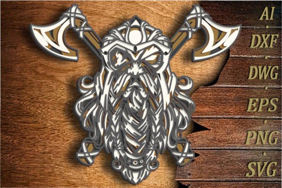 Viking Warrior Multilayer Svg: Bold Design for Crafters